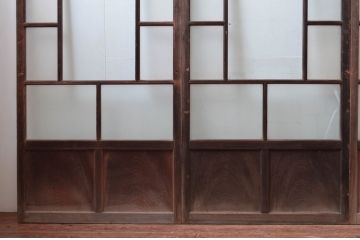 アンティーク建具　大正ロマンなお部屋に取り入れたいガラス戸4枚セット(引き戸)(R-081600)