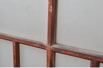 アンティーク建具　昭和初期～中期　大正ロマンの趣を残す縦桟意匠の窓4枚セット　(R-081602)