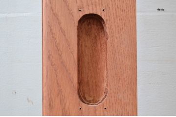 中古　美品　職人手作り　楢(ナラ)材　アーチ型のデザインがおしゃれな引き戸1枚(ガラス戸、建具)(R-081604)