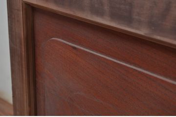 アンティーク建具　腰板欅(ケヤキ)材　どこか懐かしい昭和の雰囲気漂うガラス戸2枚セット(引き戸)(R-081605)