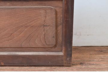 アンティーク建具　腰板欅(ケヤキ)材　どこか懐かしい昭和の雰囲気漂うガラス戸2枚セット(引き戸)(R-081605)