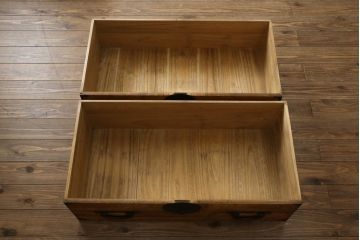 和製アンティーク　総桐(キリ)材　品のある丸金具が和モダンな雰囲気を醸し出す時代箪笥ローボード(和タンス、衣装箪笥、収納たんす、桐箪笥、桐たんす、引き出し、ローチェスト、テレビ台、テレビボード)(R-081623)