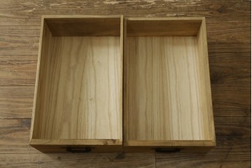 和製アンティーク　時代箪笥　総桐(キリ)材　丸金具の和箪笥ローチェスト　(R-081624)