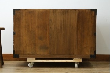 和製アンティーク　時代箪笥　総桐(キリ)材　丸金具の和箪笥ローチェスト　(R-081624)