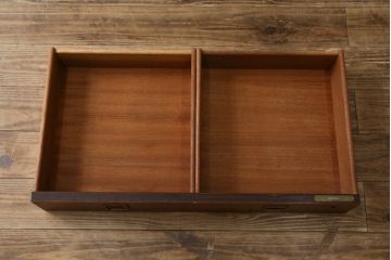 北欧ビンテージ　美品　温もり溢れるローズウッド材のパートナーデスク(ワークデスク、在宅ワーク、在宅用、オフィスデスク、両袖机、ヴィンテージ)(R-081625)