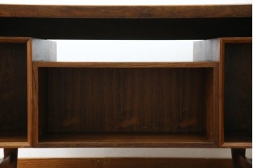 北欧ビンテージ　美品　温もり溢れるローズウッド材のパートナーデスク(ワークデスク、在宅ワーク、在宅用、オフィスデスク、両袖机、ヴィンテージ)(R-081625)