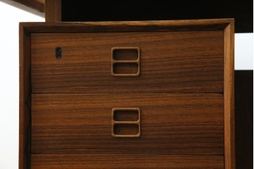 北欧ビンテージ　美品　温もり溢れるローズウッド材のパートナーデスク(ワークデスク、在宅ワーク、在宅用、オフィスデスク、両袖机、ヴィンテージ)(R-081625)