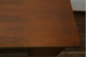 北欧ビンテージ　美品　温もり溢れるローズウッド材のパートナーデスク(ワークデスク、在宅ワーク、在宅用、オフィスデスク、両袖机、ヴィンテージ)(R-081625)