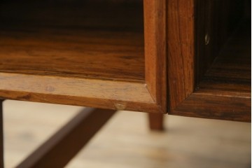 北欧ビンテージ　美品　温もり溢れるローズウッド材のパートナーデスク(ワークデスク、在宅ワーク、在宅用、オフィスデスク、両袖机、ヴィンテージ)(R-081625)