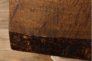 中古　新品未使用品　岩手岩泉・純木家具　タモ材　美しい玉杢と深い色合いが魅力のローテーブル(座卓、センターテーブル、リビングテーブル)(定価約50万円)(R-081628)