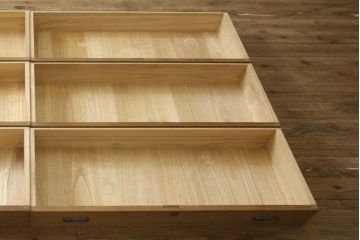 中古　堀 正和作　凛とした佇まいが魅力的な加茂総桐箪笥・上段(胴厚、四方丸、桐たんす、衣装箪笥、和タンス、引き出し、整理タンス、チェスト、サイドチェスト)(R-081650)