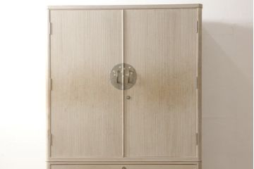 中古　伝統工芸士　頓所芳男作　凛とした佇まいが魅力の加茂総桐箪笥・上段(胴丸、桐たんす、着物箪笥、和タンス、引き出し、衣装箪笥)(R-081655)
