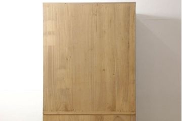 和製ビンテージ　希少!　国産　職人　浮造り　彫刻入りの特注総桐箪笥・上段(並厚、ワードローブ、洋服タンス、桐たんす、ヴィンテージ)(R-081659)