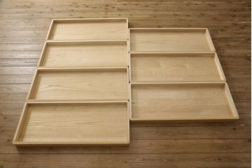 中古　高島屋　伝統工芸士　椿春雄作　凛とした佇まいが魅力の加茂総桐箪笥・上段(胴丸、総桐たんす、着物箪笥、和タンス、衣装箪笥)(R-081668)