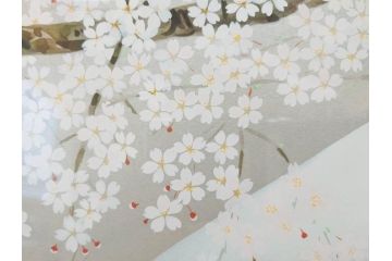 1997年　中島千波　「華三彩　櫻花の不二」　215/300　サイン入り　春爛漫の息吹を感じるシルクスクリーン(桜、風景、版画、エディション入り、額装、外箱付)(R-081670)