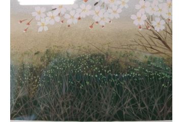 1997年　中島千波　「華三彩　櫻花の不二」　215/300　サイン入り　春爛漫の息吹を感じるシルクスクリーン(桜、風景、版画、エディション入り、額装、外箱付)(R-081670)