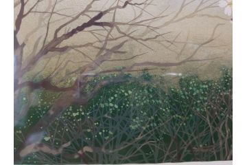 1997年　中島千波　「華三彩　櫻花の不二」　215/300　サイン入り　春爛漫の息吹を感じるシルクスクリーン(桜、風景、版画、エディション入り、額装、外箱付)(R-081670)
