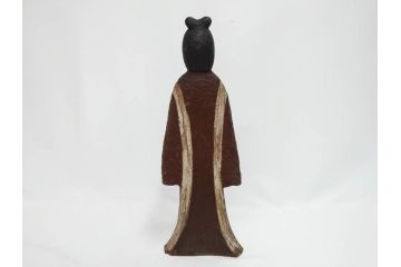 珍品　希少　彫刻家 今戸精司作　天平美人　高さ 約36.5cm　嫋やかな佇まいの木彫人形(女性像、木製、彫刻、オブジェ、置物)(R-081671)　