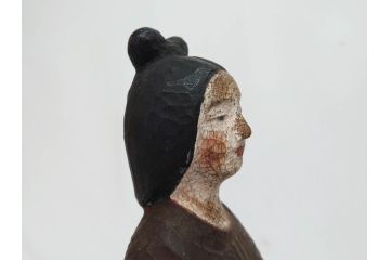珍品　希少　彫刻家 今戸精司作　天平美人　高さ 約36.5cm　嫋やかな佇まいの木彫人形(女性像、木製、彫刻、オブジェ、置物)(R-081671)　