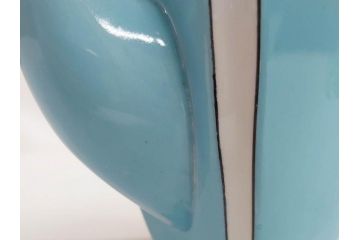 明治期　オールドノリタケ　NORITAKE　アールデコ　輸出向け　爽やかな水色が目を引くティーセット(ティーポット、シュガーポット、C&S6客、ティーカップ&ソーサー、洋食器)(R-081672)
