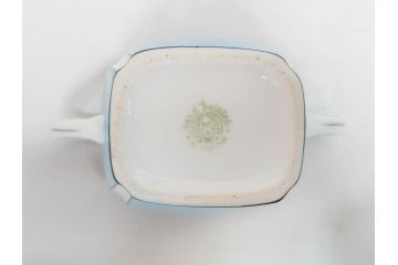 明治期　オールドノリタケ　NORITAKE　アールデコ　輸出向け　爽やかな水色が目を引くティーセット(ティーポット、シュガーポット、C&S6客、ティーカップ&ソーサー、洋食器)(R-081672)