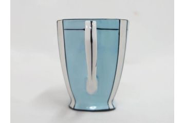 明治期　オールドノリタケ　NORITAKE　アールデコ　輸出向け　爽やかな水色が目を引くティーセット(ティーポット、シュガーポット、C&S6客、ティーカップ&ソーサー、洋食器)(R-081672)