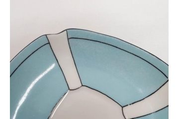 明治期　オールドノリタケ　NORITAKE　アールデコ　輸出向け　爽やかな水色が目を引くティーセット(ティーポット、シュガーポット、C&S6客、ティーカップ&ソーサー、洋食器)(R-081672)