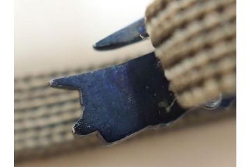 時代物　金工　金銀象嵌　扇面　稲　淑やかな雰囲気の帯留2点セット(在銘作家物、尾崎、帯留め、帯締め、着物道具、和装小物、アクセサリー、木箱付)(R-081673)