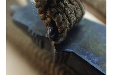 時代物　金工　金銀象嵌　扇面　稲　淑やかな雰囲気の帯留2点セット(在銘作家物、尾崎、帯留め、帯締め、着物道具、和装小物、アクセサリー、木箱付)(R-081673)
