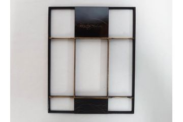 時代物　龍雲堂造　鈴虫　金蒔絵　驪龍珠　静謐な美しさを感じる硯箱(水滴古墨、三日月に竹図、胡開文選煙、神品、銀象嵌、水差し、漆器、木製、漆芸、書道具、木箱付)(R-081674)