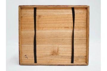 時代物　龍雲堂造　鈴虫　金蒔絵　驪龍珠　静謐な美しさを感じる硯箱(水滴古墨、三日月に竹図、胡開文選煙、神品、銀象嵌、水差し、漆器、木製、漆芸、書道具、木箱付)(R-081674)