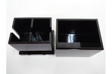 時代物　木箱　肉筆　彩色　小倉百人一首(カルタ、かるた、歌留多、百人首、ケース付)(R-081675)