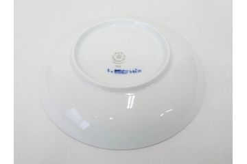 デンマーク　ROYAL COPENHAGEN(ロイヤルコペンハーゲン)　ブルーフルーテッドプレイン　ハイハンドルカップ　コーヒーカップ　ソーサー　ディーププレート　繊細なデザインが可愛らしいC&S3客・プレートセット(大皿、碗皿、洋食器、北欧、共箱付き)(R-081676)