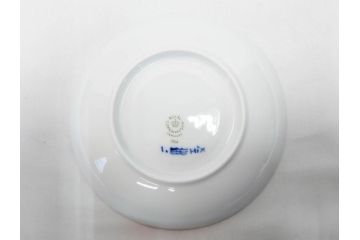 デンマーク　ROYAL COPENHAGEN(ロイヤルコペンハーゲン)　ブルーフルーテッドプレイン　ハイハンドルカップ　コーヒーカップ　ソーサー　ディーププレート　繊細なデザインが可愛らしいC&S3客・プレートセット(大皿、碗皿、洋食器、北欧、共箱付き)(R-081676)