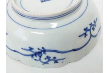 江戸期　古伊万里　染付　渦福　なます皿　4.7寸・4.9寸　お料理を華やかに引き立ててくれる皿6枚セット(花唐草、輪花皿、変形皿、小皿、豆皿、中皿、銘々皿、取り皿、和皿、和食器、四寸七分、四寸九分)(R-081679)