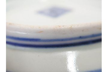 江戸期　古伊万里　染付　渦福　なます皿　4.7寸・4.9寸　お料理を華やかに引き立ててくれる皿6枚セット(花唐草、輪花皿、変形皿、小皿、豆皿、中皿、銘々皿、取り皿、和皿、和食器、四寸七分、四寸九分)(R-081679)