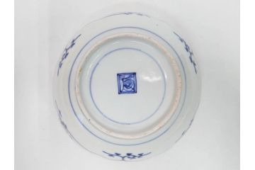 江戸期　古伊万里　染付　渦福　なます皿　4.7寸・4.9寸　お料理を華やかに引き立ててくれる皿6枚セット(花唐草、輪花皿、変形皿、小皿、豆皿、中皿、銘々皿、取り皿、和皿、和食器、四寸七分、四寸九分)(R-081679)