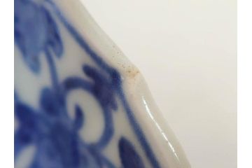 江戸期　古伊万里　染付　渦福　なます皿　4.7寸・4.9寸　お料理を華やかに引き立ててくれる皿6枚セット(花唐草、輪花皿、変形皿、小皿、豆皿、中皿、銘々皿、取り皿、和皿、和食器、四寸七分、四寸九分)(R-081679)