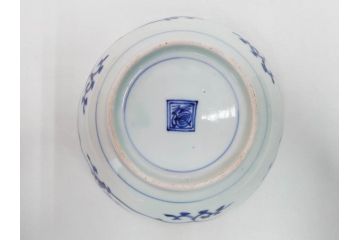 江戸期　古伊万里　染付　渦福　なます皿　4.7寸・4.9寸　お料理を華やかに引き立ててくれる皿6枚セット(花唐草、輪花皿、変形皿、小皿、豆皿、中皿、銘々皿、取り皿、和皿、和食器、四寸七分、四寸九分)(R-081679)