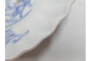 江戸期　古伊万里　染付　渦福　なます皿　4.7寸・4.9寸　お料理を華やかに引き立ててくれる皿6枚セット(花唐草、輪花皿、変形皿、小皿、豆皿、中皿、銘々皿、取り皿、和皿、和食器、四寸七分、四寸九分)(R-081679)