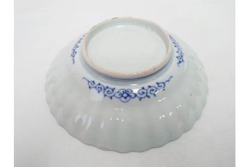江戸期　古伊万里　染付　渦福　なます皿　4.7寸・4.9寸　お料理を華やかに引き立ててくれる皿6枚セット(花唐草、輪花皿、変形皿、小皿、豆皿、中皿、銘々皿、取り皿、和皿、和食器、四寸七分、四寸九分)(R-081679)