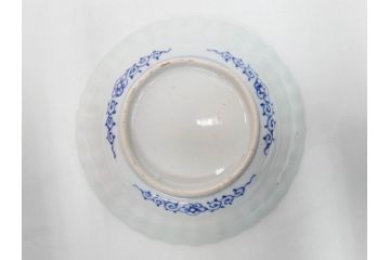 江戸期　古伊万里　染付　渦福　なます皿　4.7寸・4.9寸　お料理を華やかに引き立ててくれる皿6枚セット(花唐草、輪花皿、変形皿、小皿、豆皿、中皿、銘々皿、取り皿、和皿、和食器、四寸七分、四寸九分)(R-081679)