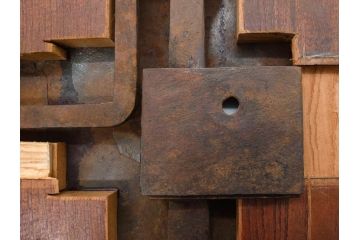 アンティーク雑貨　時代物ならではの味わいが魅力的な蔵戸の錠前金具(ディスプレイ雑貨、蔵戸パーツ)(R-081683)