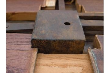 アンティーク雑貨　時代物ならではの味わいが魅力的な蔵戸の錠前金具(ディスプレイ雑貨、蔵戸パーツ)(R-081683)