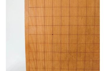 昭和2年　戦前　大正　前澤　日蓮　書付　使い込まれた風合いが魅力の碁盤(囲碁盤、足付、木製、カバー付)(R-081688)