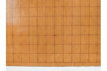 昭和2年　戦前　大正　前澤　日蓮　書付　使い込まれた風合いが魅力の碁盤(囲碁盤、足付、木製、カバー付)(R-081688)