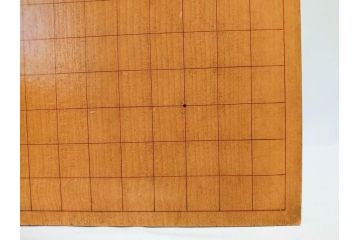 昭和2年　戦前　大正　前澤　日蓮　書付　使い込まれた風合いが魅力の碁盤(囲碁盤、足付、木製、カバー付)(R-081688)