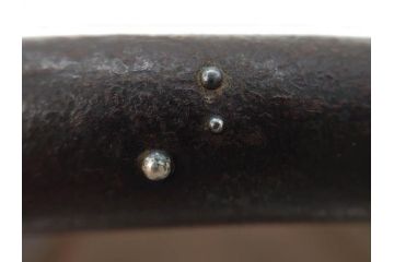 正寿堂　銀粒象嵌提手　斑紫銅蓋　歴史を重ねた佇まいが魅力の鉄瓶(花、梅、四君子紋?、湯沸、湯瓶、茶道具、茶器)(R-081689)