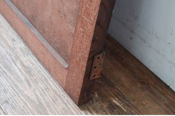 アンティーク建具　最高級!!　欅(ケヤキ)材玉杢　　使い込まれた風合いと凝った作り込みが魅力の扉1枚(窓、木製扉)(R-081696)