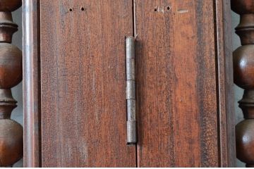 アンティーク建具　アラビア建築様式で作られたマシュラビーヤの折れ戸、格子戸1枚(衝立、衝い立て、つい立て、パーティション)(R-081705)